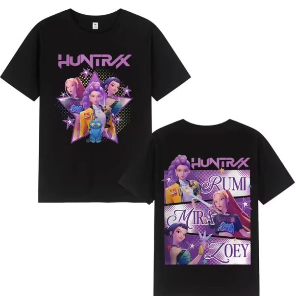 Kpop Demon Hunters Print Graphic Tshirt Summer Kids Clothes 2025 Movie Size 7/8 - Picture 2 of 2